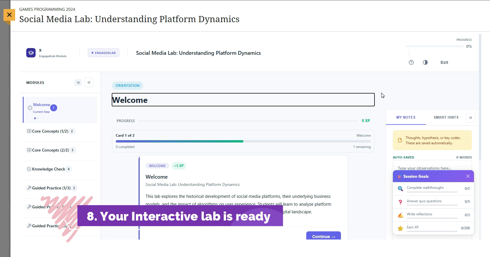 EngagedLab student-facing interactive lab preview
